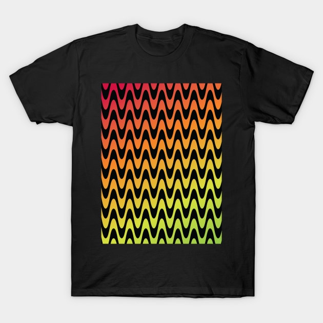 Diagonal Psychedelic Rainbow Pattern T-Shirt by Deias Designs